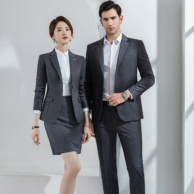 2019铭圣职业装男女西装套装韩版修身商务白领销售面试服