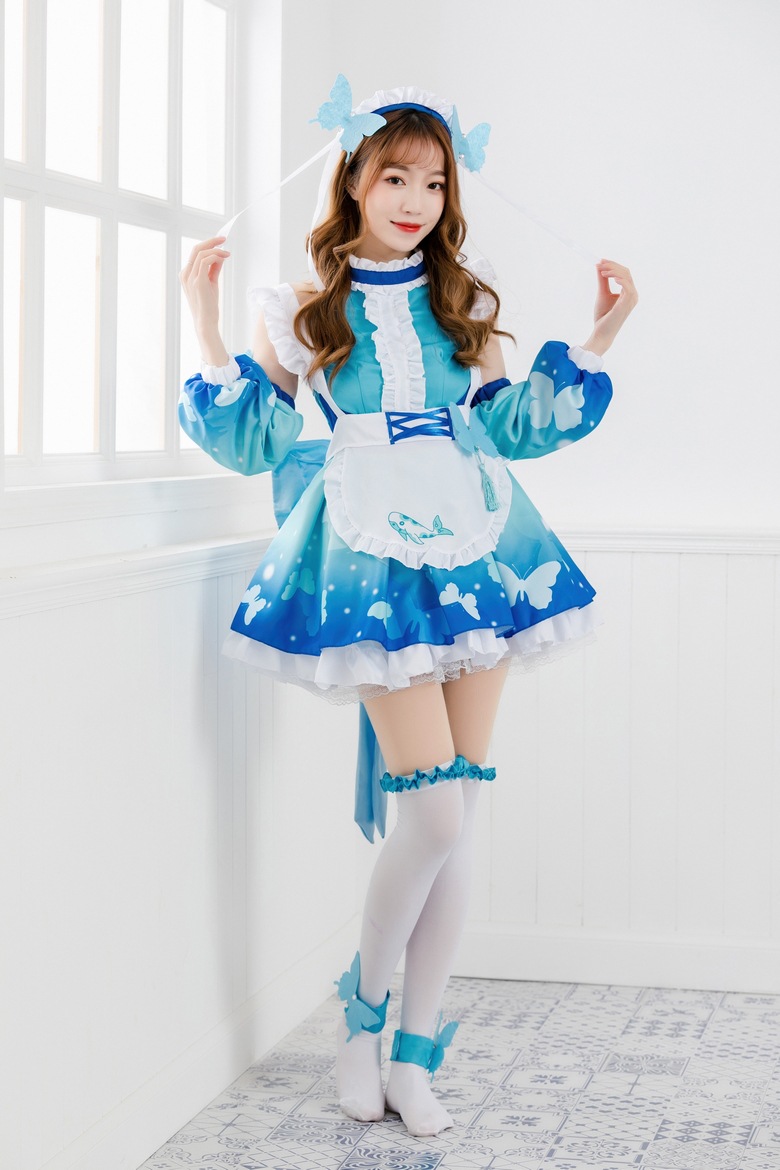 动漫王者庄周男cos服女仆装 女装大佬性转伪娘cosply服装现货