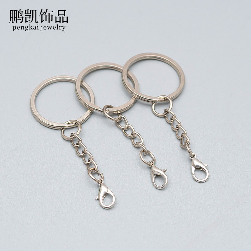 Manufacturers Supply Various Specifications of Metal Key Chain 30mm Keychain Chain Lobster Buckle 25 Key Ring Circle Pendant