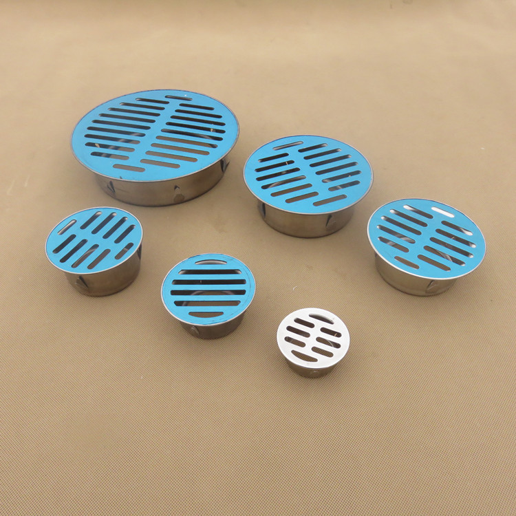 户外75/110pvc160管阳台防堵平面地漏帽 304不锈钢卡插天台地漏盖