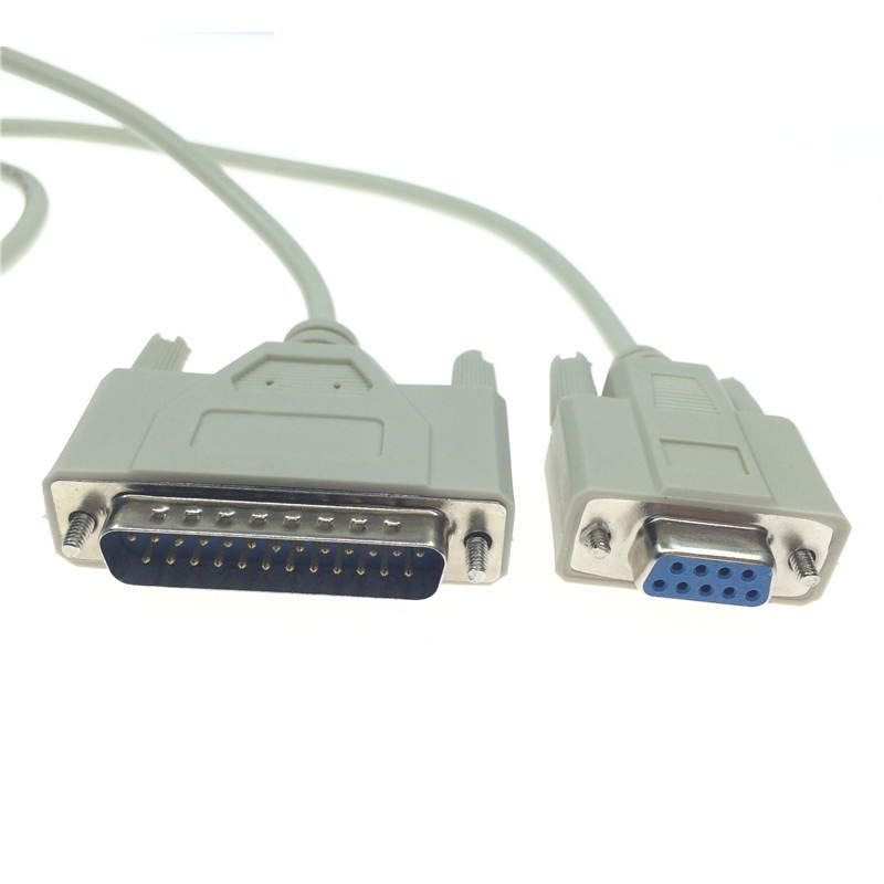 9孔转25针并口转串口rs232电脑连接票据db25转db9转接线1.5/3/5米