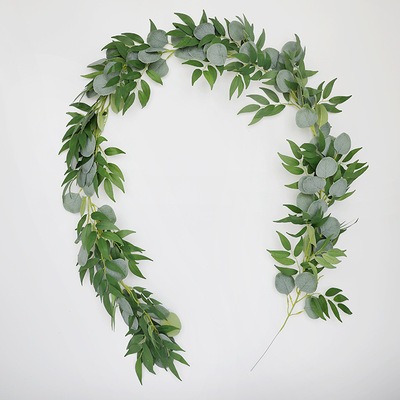 创意婚礼派对装饰藤条仿真植物尤加利叶长叶桉树叶藤条常春藤