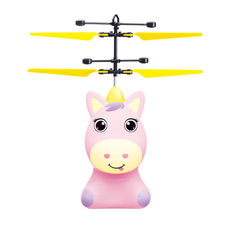 跨境热销感应遥控飞机悬浮直升机机器人吃鸡独角兽飞行器感应飞机