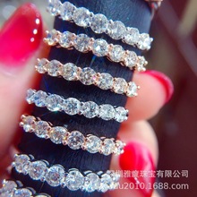 雅度珠宝 新款圆钻大七钻戒指18k金镶嵌方钻钻石
