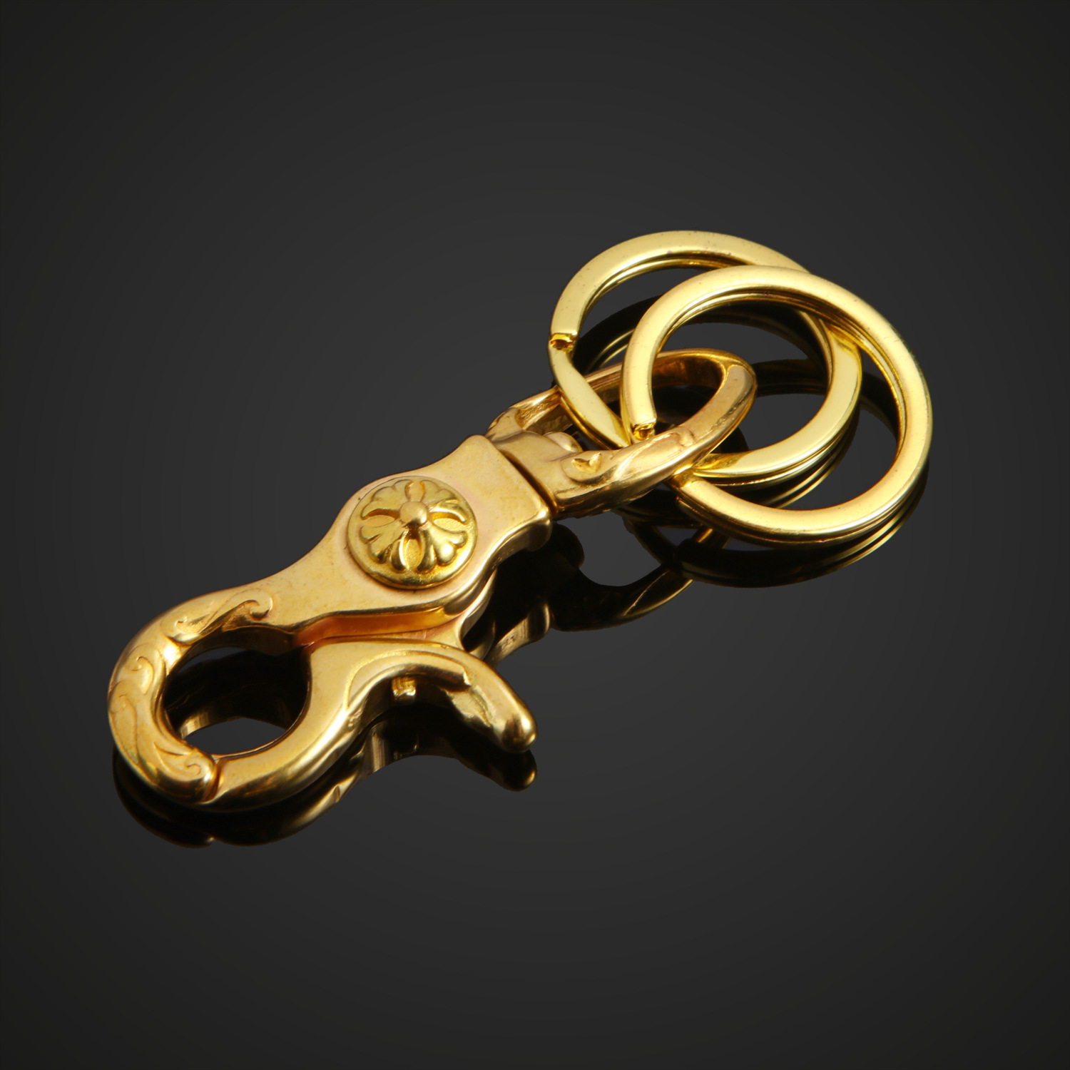 创意黄铜钥匙扣挂件男士腰挂汽车钥匙圈钥匙环个性简约礼品钥匙扣