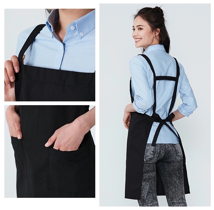创意广告围裙h领双肩围裙定做 餐厅厨房咖啡馆火锅店美甲围裙批发