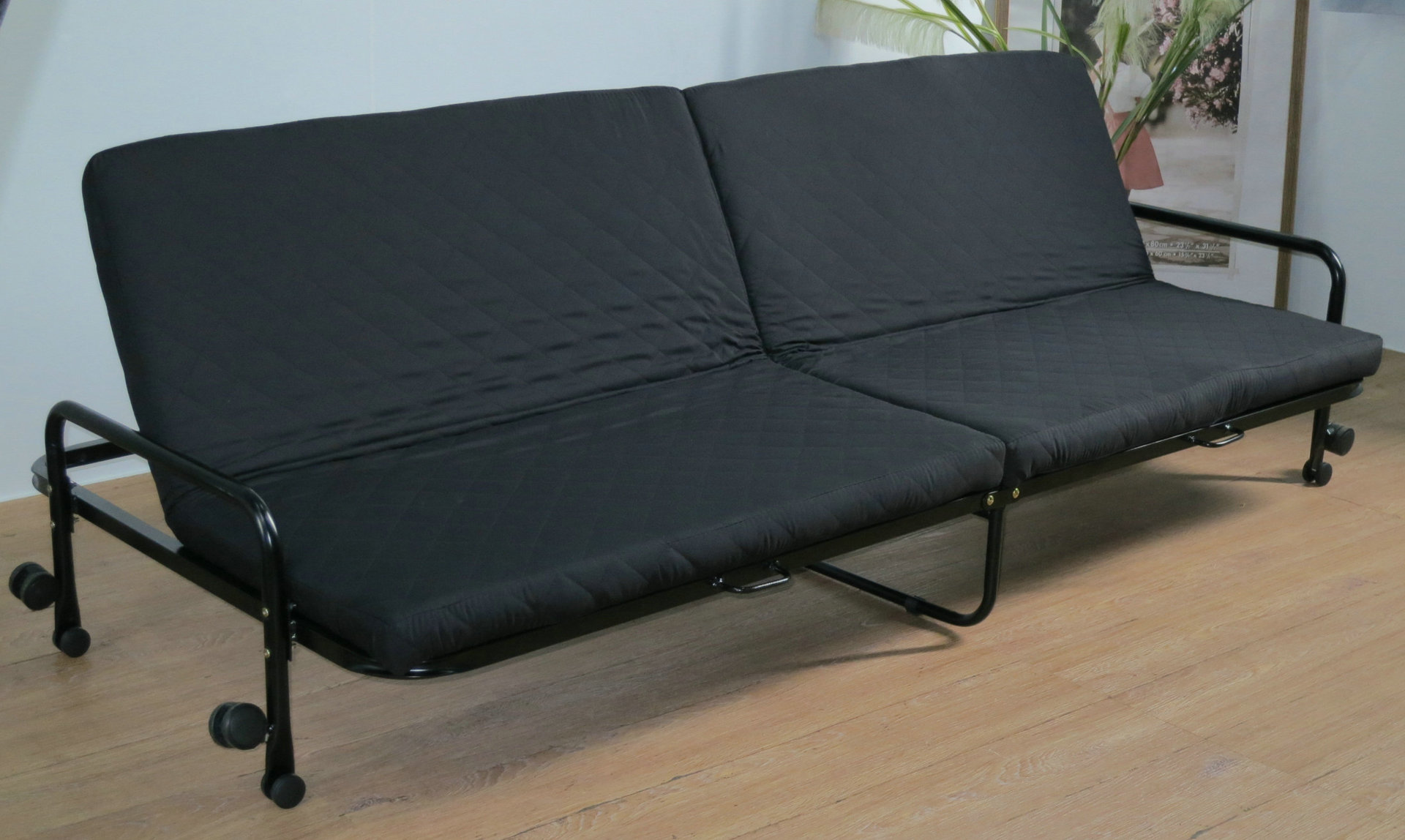 两色便携式海绵金属铁架折叠床 家用懒人折叠沙发厂家批发