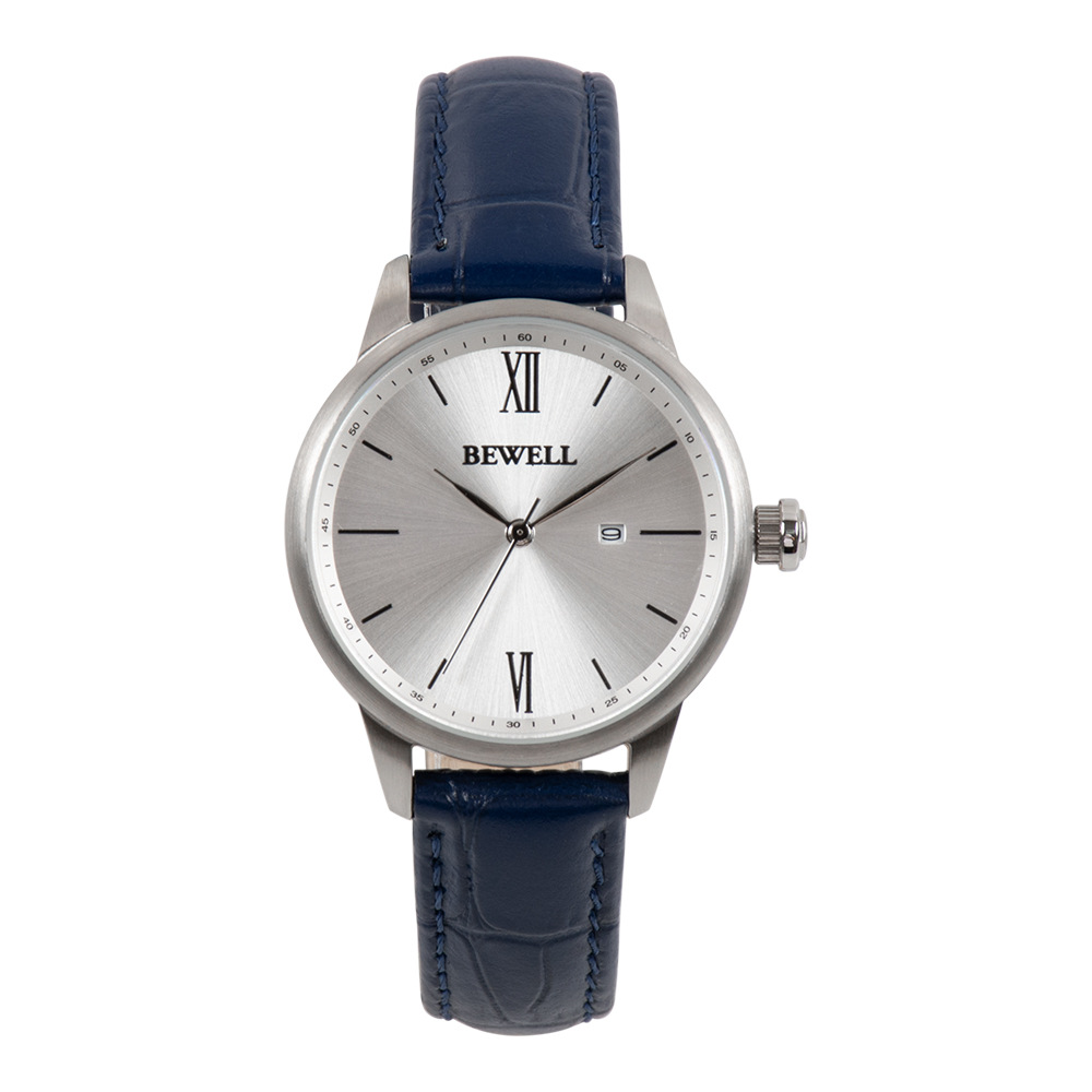 戈菲尔男士皮带不锈钢壳单历手表绅士商务运动石英表双色可选定制