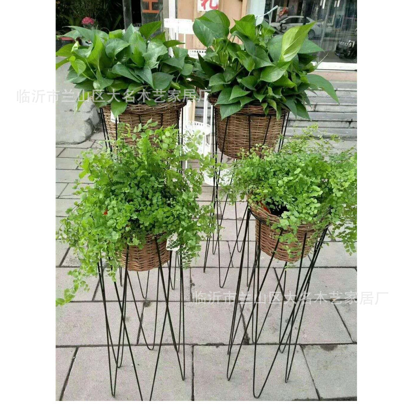 Popular Wrought Iron Willow Green Radish Flower Stand Wholesale European Home Flower Crafts Decoration Simple Fashion Green Radish