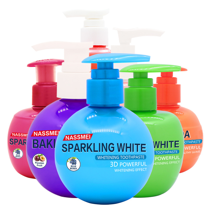 baking soda toothpaste外贸出口小苏打按压式牙膏英文版跨境批发