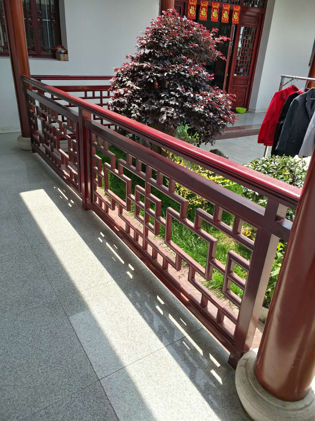 东阳南马木雕仿古工艺品木质栏杆美人靠古典建筑装饰木质定制