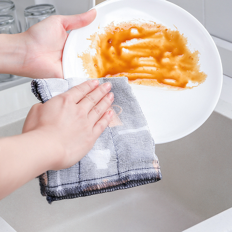 厨房不沾油粘油纯棉纱神奇洗碗布家用加厚抹布家务清洁去油纤维