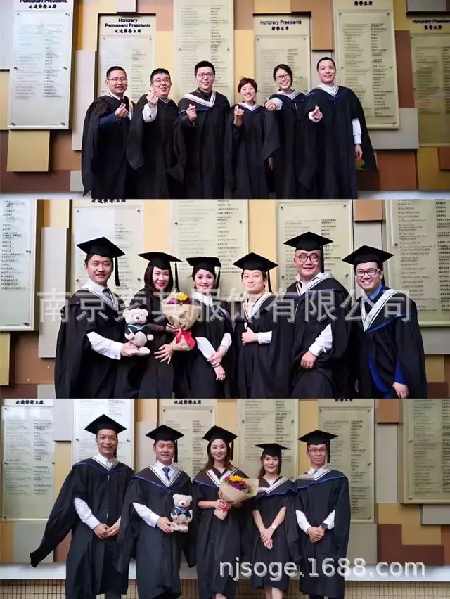 香港浸会大学硕士服 大学生毕业礼服学士服 学院演出服博士服包邮