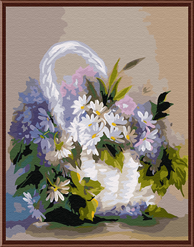 4050数字油画 diy手绘油画无框数字油画g335-白银万两