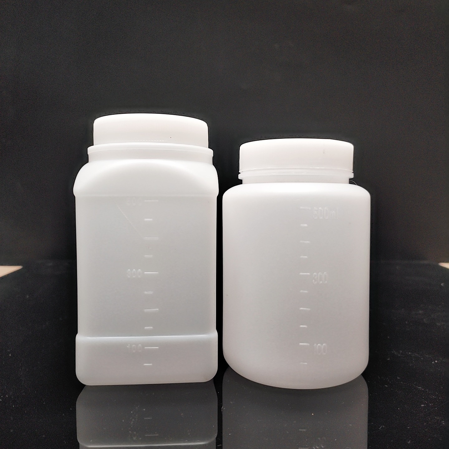 现货500ml带内盖广口瓶500毫升大口瓶试剂瓶粉末瓶pe塑料瓶