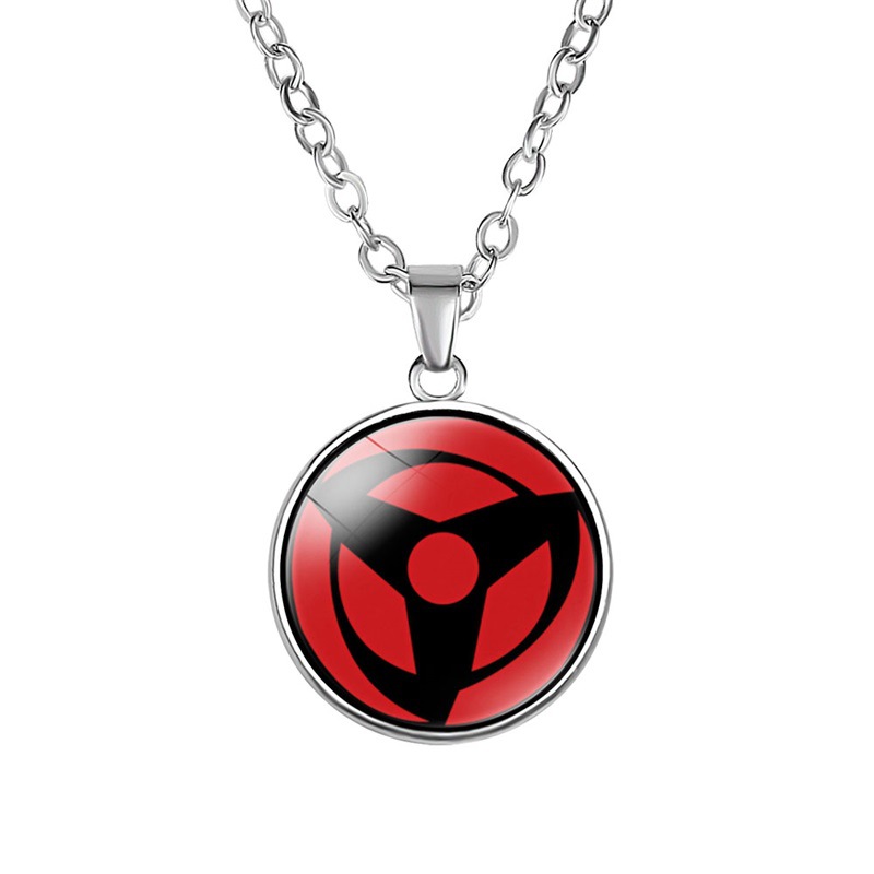 Anime Peripheral Accessories Naruto Time Stone Pendant Necklace Nine Magatama Cycle Sharingan Necklace