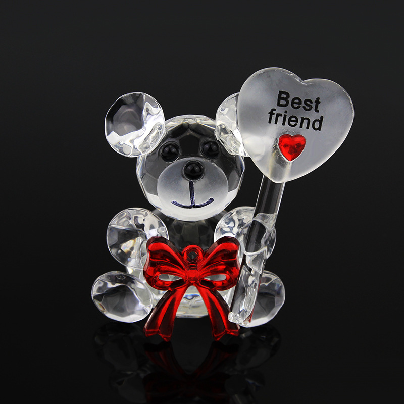 批发汽车饰品水晶熊摆件生日车内装饰小熊情侣情人节礼物