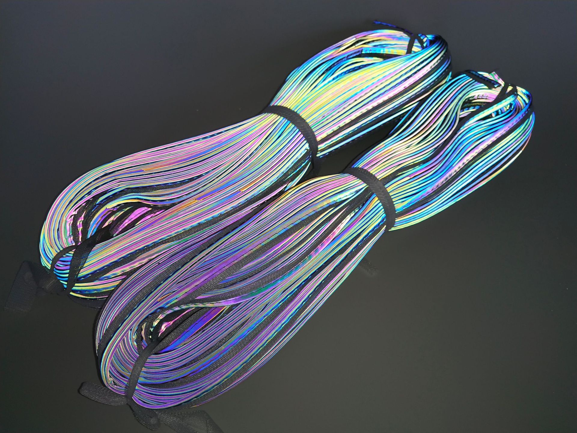 幻彩反光包边反光材料 高亮彩色反光包边条 服装高亮反光包边嵌条