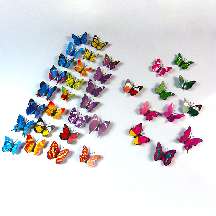 磁铁蝴蝶 6cm仿真蝴蝶立体3d 8只套装3d墙贴立体蝴蝶 儿童卧式贴
