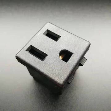 黑色带盖美标ac插座三孔接口ac电源插座美标插座ac插座