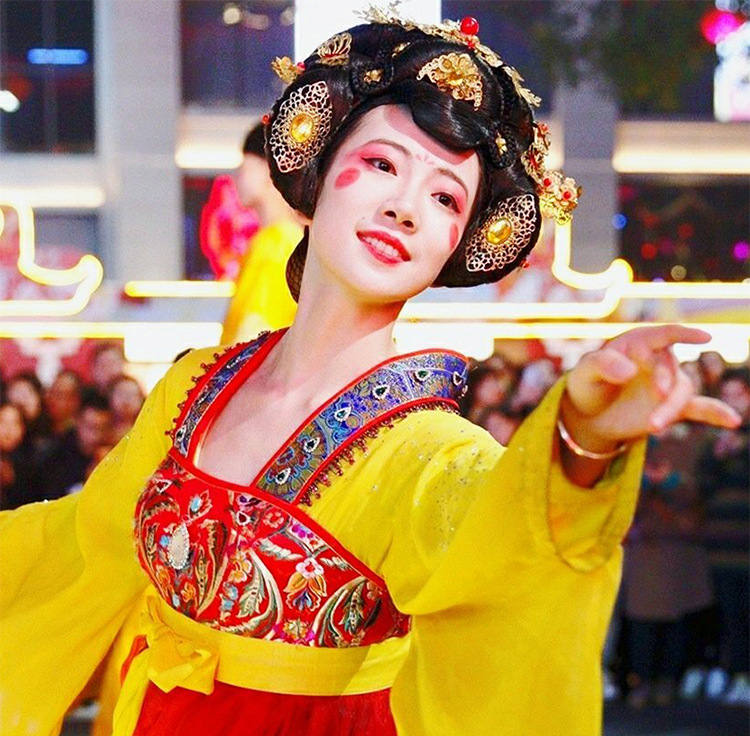 大唐不夜城抖音网红不倒翁女整顶假发演出头饰贵妃假发全套饰品