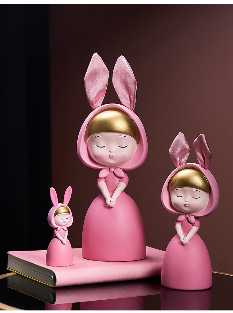 ins创意少女心树脂女孩可爱小摆件女生卧室书架家居软装饰品摆设