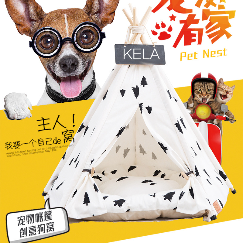 Cross-Border Foldable Pet Tent Breathable Pine Pet Bed Pet Pad Medium-Sized Dog Dog Supplies