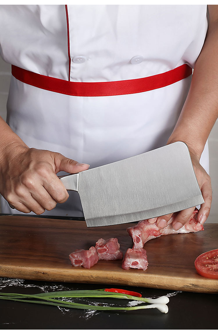 不锈钢家用砍骨刀厨房斩切刀加厚剁骨刀跑江湖刀具大手工锻打地摊