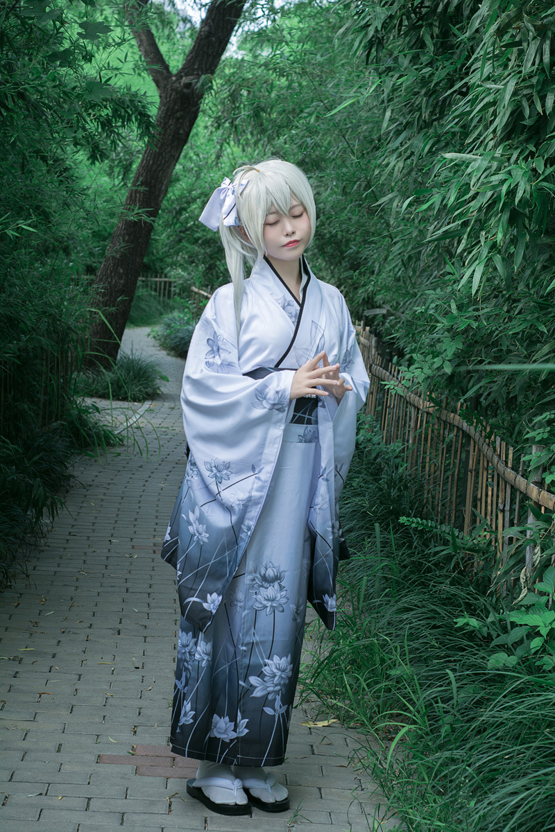 现货穹妹cosplay服缘之空春日野穹白色和服浴衣cosplay装女动漫