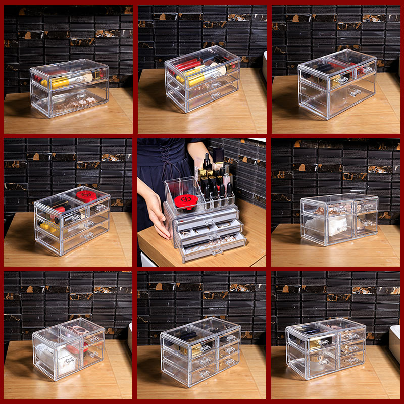 Mask Storage Box Acrylic Transparent Drawer Lipstick Skin Care Products Desktop Finishing Box Cosmetic Shelf