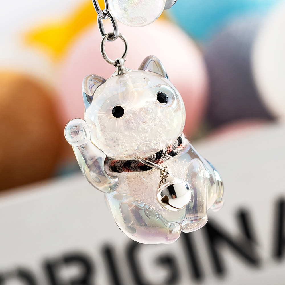 ins抖音潮流猫咪钥匙包包挂件 女招财猫可爱钥匙手机挂件 批发