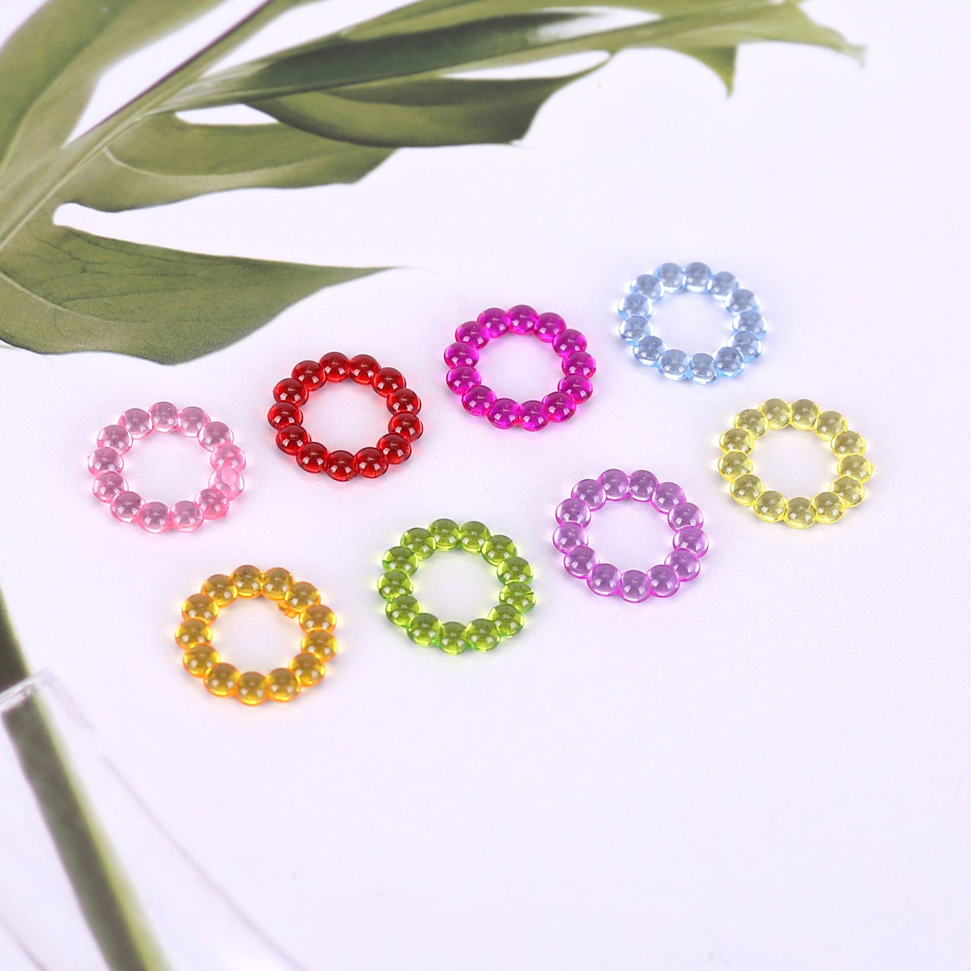 亚克力透明珠子装饰韩版可爱圆圈形状网红圆圈耳环饰品厂家直销
