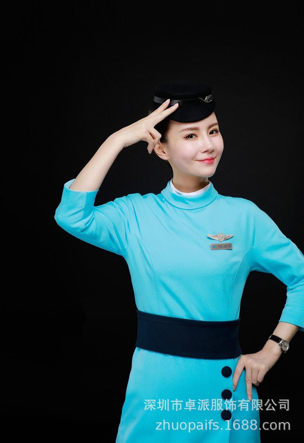 厦航航空空姐职业装修身连衣裙美容顾问珠宝化妆品制服面试航空服