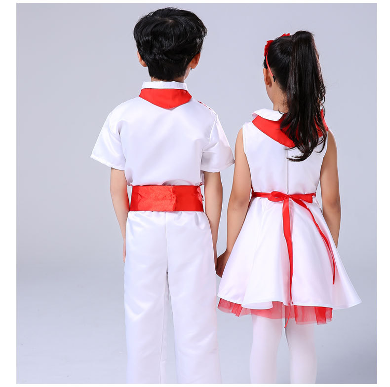 我是红领巾表演舞蹈服装中小学生儿童纱裙合唱服少先队员演出服装