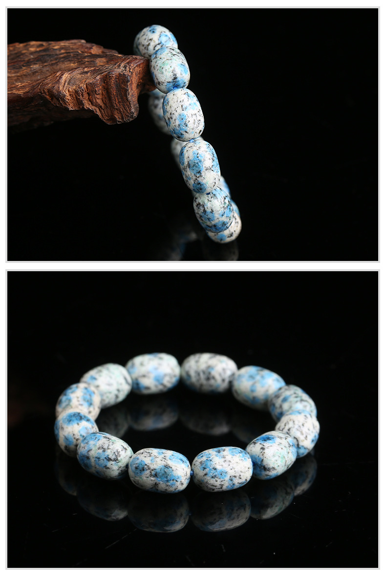 天然k2矿石桶珠单圈手链男女手工个性简约手串百搭民族风腕饰礼品