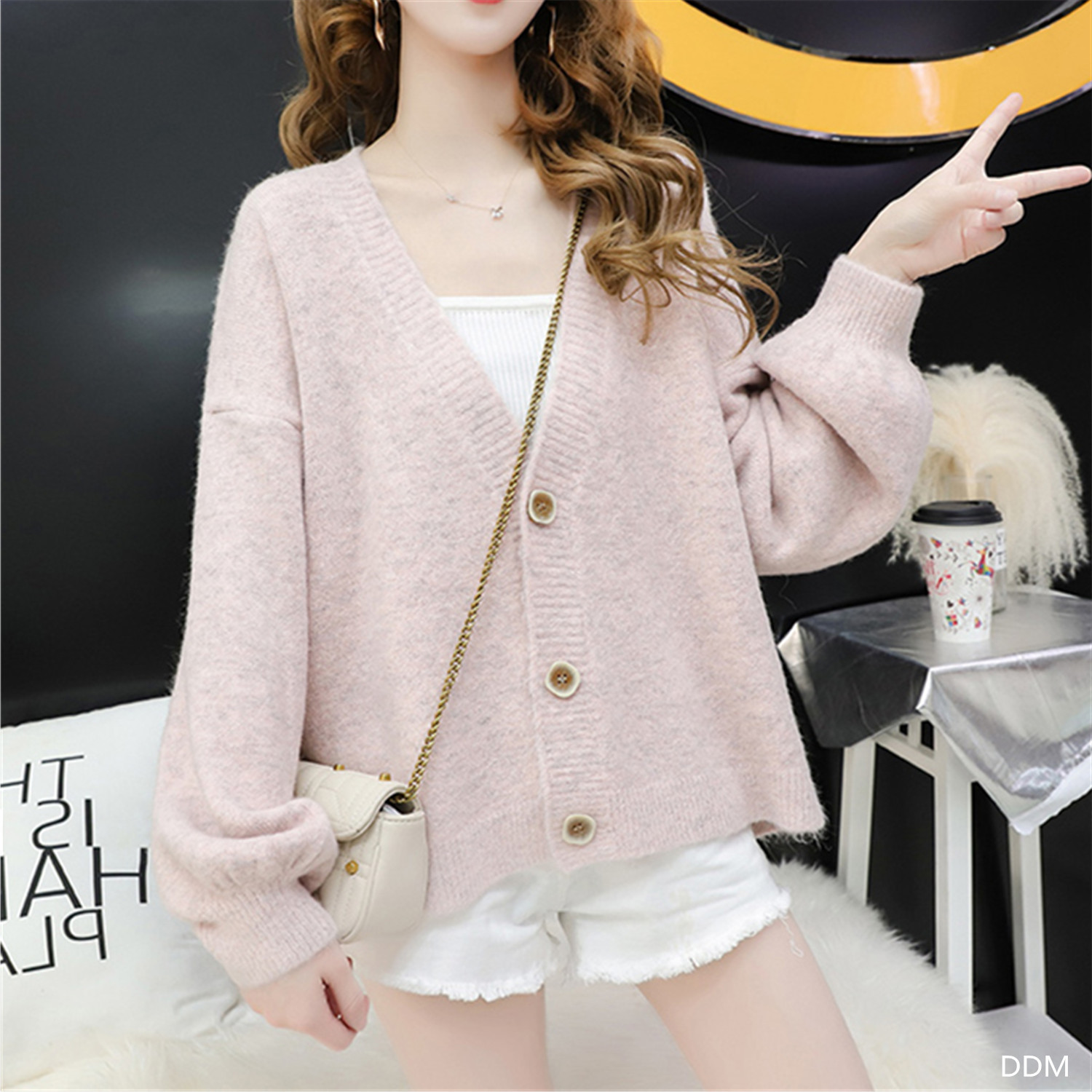开衫毛衣女2021春季新款女装韩版宽松学生上衣针织外套女潮批发