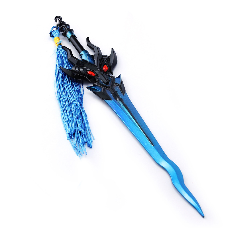 王者游戏周边李白千年之狐18cm武器模型钥匙扣挂件韩信街头霸王