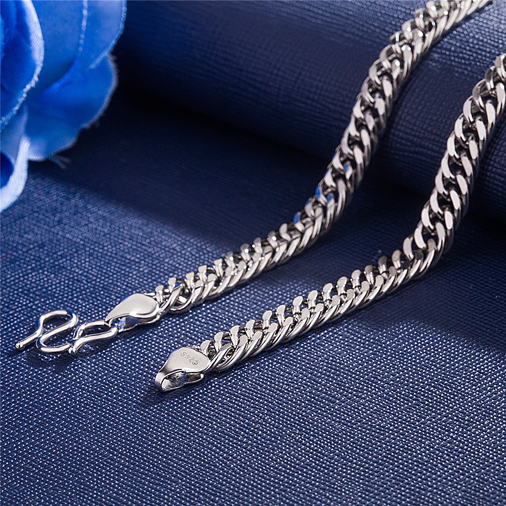 潮流经典款 时尚百搭男士马鞭项链镀白金项链简约饰品森系礼物