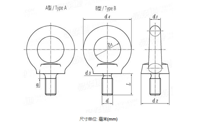 现货吊环 吊母 环形 吊耳 起重环 圆杯螺丝 gb825 m6-64