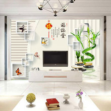 8d壁画电视背景墙壁纸卧室3d墙纸现代简约竹子影视墙布装饰客厅