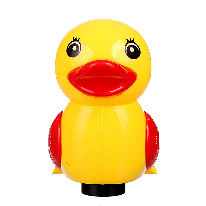 电动万向小黄鸭发光儿童玩具七彩闪光音乐益智带声音鸭子礼品批发