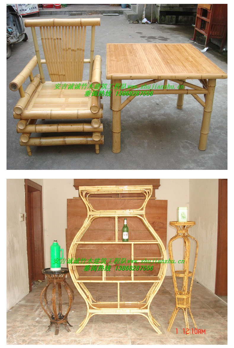 竹制家具桌椅厂家定制 简约健康原竹家具 客厅多用竹制用品批发