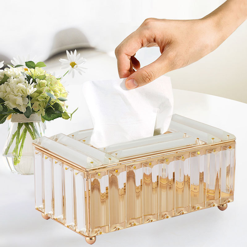 New Nordic Style Tissue Box Creative Crystal Tissue Box Removable Tissue Box Guest Room Hotel Home Decoration