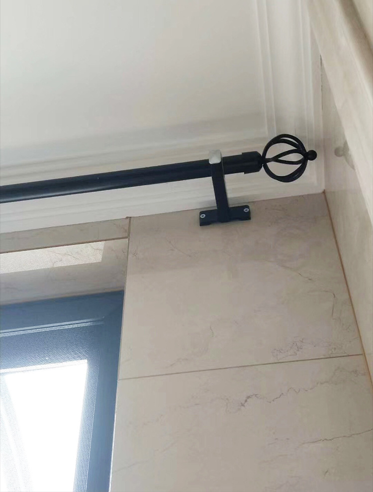 加厚铝合金旋转窗帘杆罗马杆支架双杆单杆底座配件墙装侧装支架