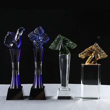 水晶工艺品公司荣誉颁奖奖杯免费设计刻字多款创意奖杯礼品批发