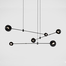 北欧后现代极简铁艺吊灯创意个性设计师样板房几何线条客厅餐厅灯