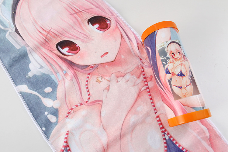 日本白浆少女毛巾二次元卡通动漫索尼子巾娃娃机定制logo数码印刷