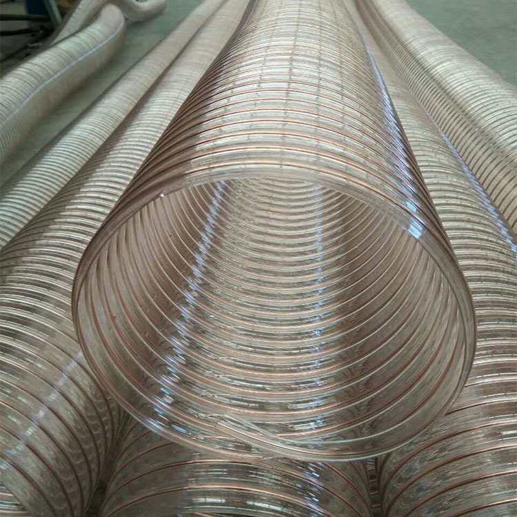 大口径钢丝软管 50公分工业车间收尘风管pu镀铜钢丝风管直径500mm