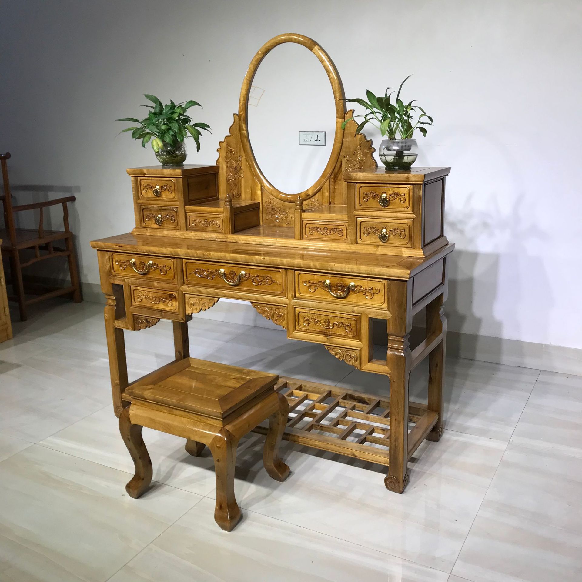 金丝楠木家具小叶桢楠梳妆台化妆柜红木家具古典中式厂家直销