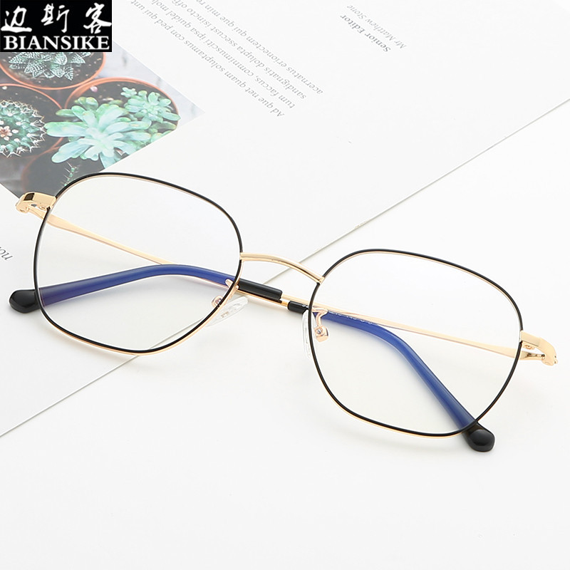 新产品2019防蓝光眼镜金属多边时尚开球眼镜框男女士眼镜框架9220